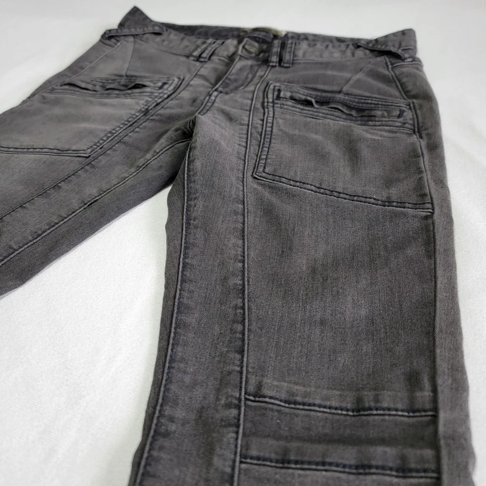 Free People Utility Moto Pants Black Women's W28 Edgy Gorpcore Streetwear Urban